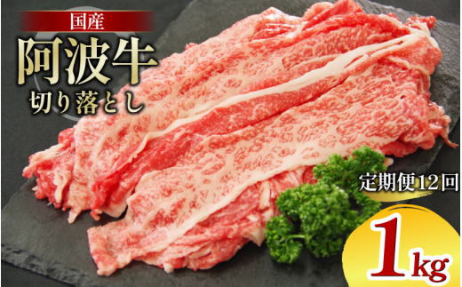 牛肉 切り落とし 定期便 12回 1kg A4ランク以上 黒毛和牛 国産 和牛 阿波牛 牛 うし ビーフ 肉 モモ バラ A4 A5 焼き肉 しゃぶしゃぶ すき焼き 焼肉 BBQ アウトドア おかず ごはん 米 ご飯 スライス