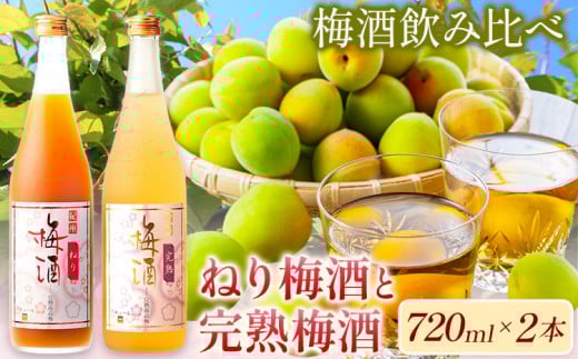 梅酒 紀州完熟南高梅 濃厚 ねり梅酒と芳醇 完熟梅酒 720ml×各1本 酒のねごろっく《30日以内に出荷予定(土日祝除く)》和歌山県 岩出市 吉村秀雄商店 酒 梅酒 飲み比べ 紀州 ねり梅酒 完熟梅酒