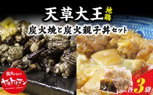 S081-003_天草大王炭火焼と天草大王炭火親子丼の素セット 各3袋入熊本県天草市22000肉鶏肉