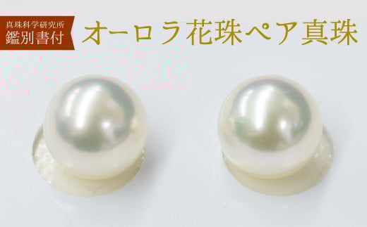 S101-345_真珠科学研究所 オーロラ花珠 鑑別書付 9mm - 9.5mm あこや真珠 スタッドピアス 【B:ピアス K14WG(ホワイトゴールド)】熊本県天草市400000衣類・装飾品・工芸品アクセサリー