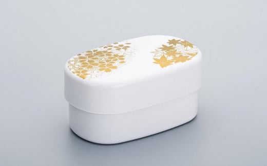 山中漆器 花丸春秋小判弁当(白)石川県10000雑貨・日用品食器・グラス