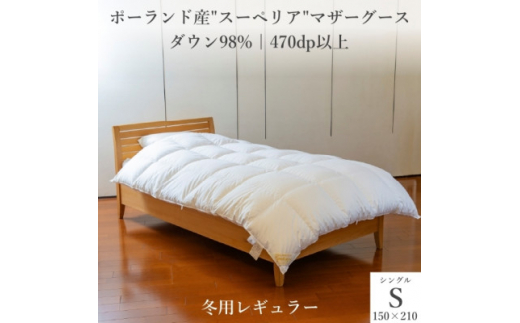 逸品 ポーランド産“スーペリア”コウダ種マザーグース ダウン98% 冬用羽毛ふとん シングルサイズ【1216672】兵庫県尼崎市1326000雑貨・日用品寝具・タオル