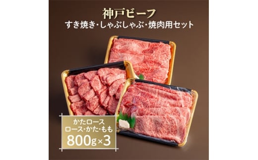 神戸ビーフ すき焼き・しゃぶしゃぶ・焼肉用セット AGSYS10【1258152】兵庫県尼崎市101000肉牛肉