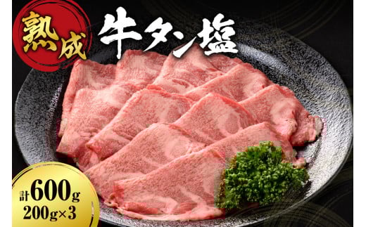 熟成牛タン塩セット 600g(200g×3)北海道札幌市25000肉牛肉