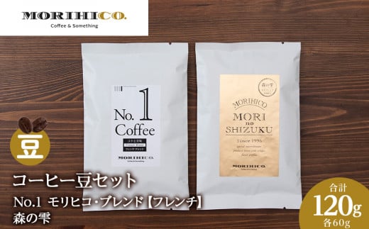 コーヒー豆セット No.1 モリヒコ・ブレンド【フレンチ】と森の雫セット 合計120g北海道札幌市5000お茶・飲料コーヒー・紅茶