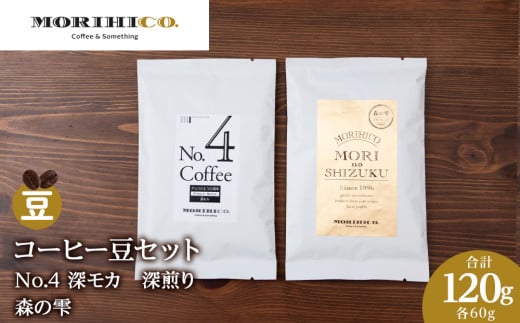 コーヒー豆セット No.4 深モカと森の雫セット 合計120g北海道札幌市5000お茶・飲料コーヒー・紅茶