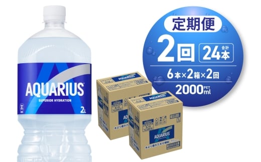 【2ヶ月定期便】アクエリアス 2000mlPET×12本北海道札幌市19400お茶・飲料果汁・野菜飲料