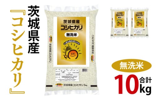令和7年産 茨城県産 無洗米コシヒカリ10kg(5kg×2袋)【お米 米 こしひかり ごはん 茨城県】(03-52-1)茨城県阿見町31000米・パン無洗米