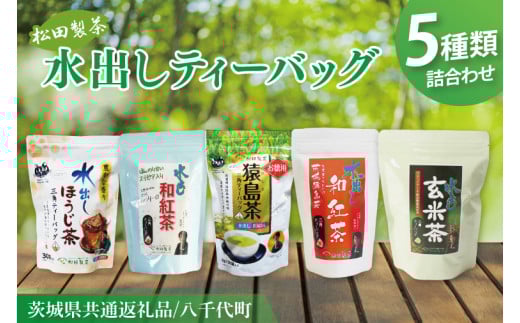【茨城県共通返礼品/八千代町】水出しティーバッグ5種詰め合わせ【お徳用猿島茶 水出しほうじ茶 水出し玄米茶 水出し和紅茶 水出し和紅茶(ステビア入り)】(79-04)茨城県阿見町11000お茶・飲