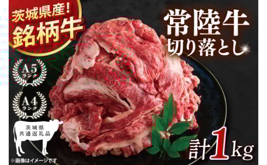【茨城県共通返礼品】常陸牛切り落とし 1kg【銘柄牛 牛肉 冷凍 たんぱく質 ビタミン 茨城県産】(81-06)茨城県阿見町12000肉牛肉