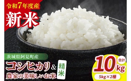【令和7年産新米】阿見町産 精米 食べ比べ(コシヒカリ美味しいお米)各5kg | 茨城県産 茨城県産米(85-137)茨城県阿見町28000米・パン白米
