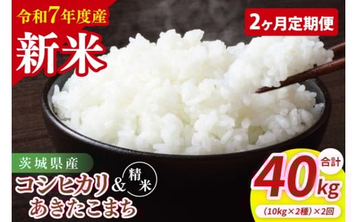 【2ヶ月定期便】【令和7年産新米】茨城県産 精米 食べ比べ (コシヒカリ あきたこまち) 各10kg(5kg×2)| お米 米 ごはん 阿見町 茨城県 茨城県産 茨城県産米(85-126)茨城県阿見町11