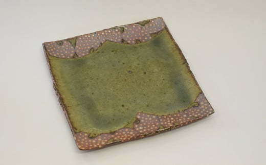 釉彩角皿 ドット模様 和食器 陶芸品《受注制作》千葉県白井市22000雑貨・日用品食器・グラス