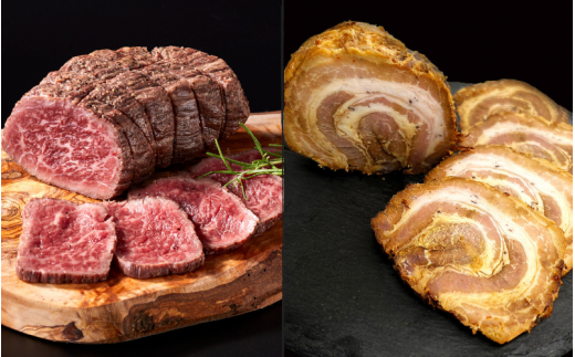 ローストビーフ300g さくらポーク焼豚 180~200g セット【冷凍】/ 豚 豚肉 セット 焼豚 牛 牛肉 ローストビーフ 紀和牛 赤身三重県紀宝町14000肉豚肉