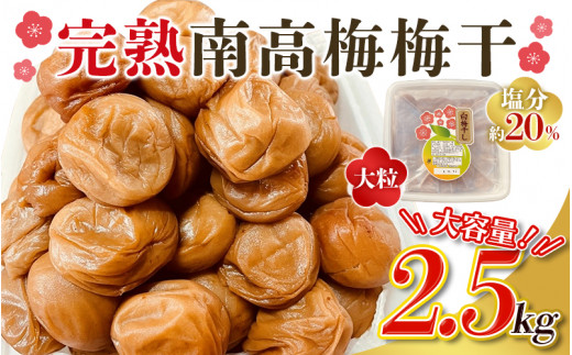 \ チョイス梅干しランキング1位! / 訳あり品 数量限定 完熟南高梅 梅干し 2.5kg (1.25kg×2個) 2L ~ 3L サイズ / 梅 梅干し 梅干 訳あり わけあり ワケアリ 昔ながら まろやか 無添加 塩分濃度約20
