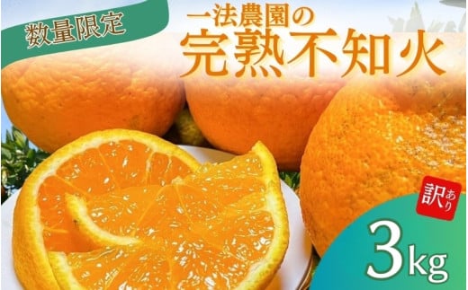 一法農園の完熟不知火 ご家庭用 ちょこっと訳あり L-3Lサイズ 3kg【2026年2月上旬〜3月下旬までに順次発送】 / みかん ミカン 蜜柑 不知火 デコポン三重県紀宝町10000果物・フルーツみかん・柑