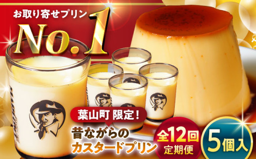 【全12回定期便】昔ながらの カスタードプリン 5個セット 計約900g (約180g × 5個) / プリン ぷりん スイーツ 洋菓子 デザート カスタード  神奈川県 神奈川 葉山 葉山町 国産 人気 人気店 冷蔵