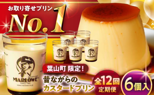 【全12回定期便】昔ながらの カスタードプリン 6個セット 計約1080g (約180g × 6個) / プリン ぷりん スイーツ 洋菓子 デザート カスタード  神奈川県 神奈川 葉山 葉山町 国産 人気 人気店 冷蔵
