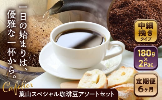 【全6回定期便】 【コーヒー粉 中細挽き】葉山スペシャル珈琲豆アソートセット 2パック入り / 珈琲 こーひー コーヒーコーヒー豆 詰め合わせ 神奈川県 特産品 コーヒー ブラジル インドネ