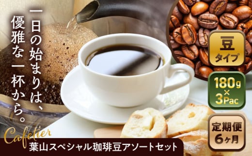 【全6回定期便】 【コーヒー豆】葉山スペシャル珈琲豆アソートセット 3パック入り / 珈琲 こーひー コーヒー コーヒー豆 詰め合わせ 神奈川県 特産品 コーヒー ブラジル インドネシア コ
