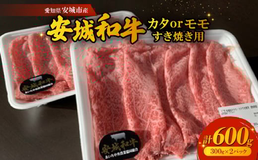 愛知県安城市産 安城和牛 カタまたはモモすき焼き用 300g×2パック【1141446】愛知県安城市17000肉牛肉
