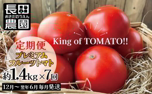 12月〜6月毎月発送 プレミアムフルーツトマトの定期便 7回コース 長田農園  産地直送 トマト とまと 野菜 やさい フルーツ サラダ 濃厚 甘い ご褒美 プレゼント 美容 健康 リピート多数 人