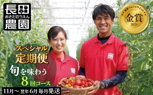【個数限定 先行受付】シーズンスタート11月から楽しめるトマト8か月定期便 野菜ソムリエサミット 金賞 受賞 長田農園  産地直送 カラフル トマト とまと 野菜 やさい フルーツ サラダ 濃厚