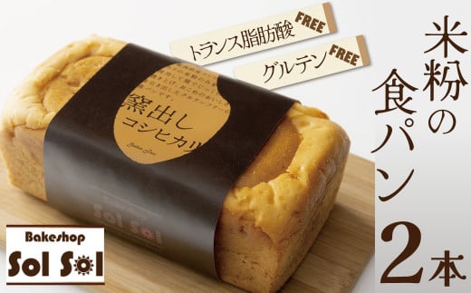 グルテンフリー 米粉食パン 窯出しコシヒカリ 2本 H083-017愛知県碧南市10000米・パンパン