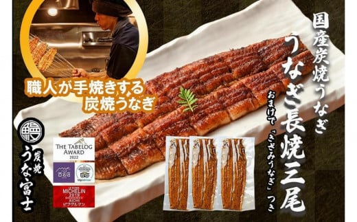 特大うなぎ 長焼 3尾(1尾160g)×3袋 たれ&山椒付き愛知県名古屋市40000魚介・海産物うなぎ