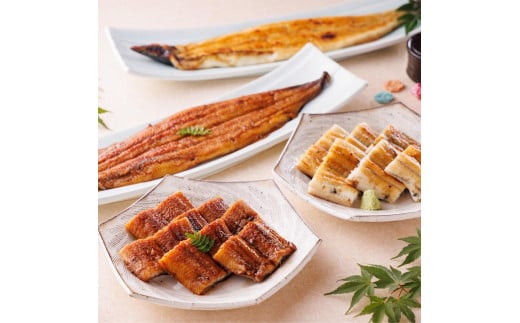 三河一色産手焼き炭火焼き活うなぎ蒲焼き・白焼き紅白セット各2尾愛知県名古屋市64000魚介・海産物うなぎ