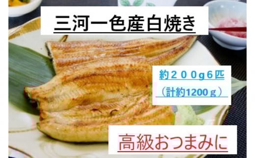 <三河一色産うなぎ> 最上級白焼き おつまみにどうぞ! 6匹(計約1200g)愛知県名古屋市87000魚介・海産物うなぎ