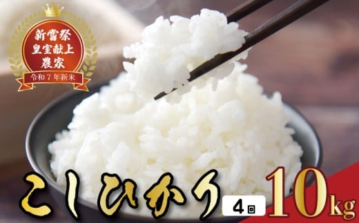 令和7年産 コシヒカリ 白米 4ヵ月連続 定期便 10kg × 4回 40kg お米 精米 新米 スピード発送 ごはん ご飯 高知県産 弁当 おにぎり 料理 新嘗祭皇室献上米 R7年 美味しい 粒選り 農家直送 食味 つ