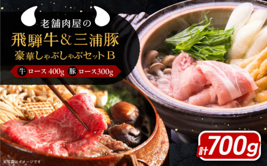 牛肉 飛騨牛ロース400g 三浦豚ロース300g 豪華しゃぶしゃぶセットB 各種類1パック 和牛 国産 霜降り 肉 にく 牛肉 国産 和牛 高級肉 霜降り 産地直送 贈答用 ギフト ブランド牛 岐阜県 希少部位