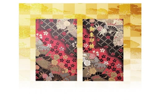 【早和製本】京都西陣織 御朱印帳 赤黒扇面桜 SOWALABO京都府京都市11000衣類・装飾品・工芸品その他 装飾品・工芸品