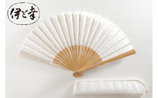 【伊と幸】《白生地の老舗が贈る》透扇子(麻の葉文様・白)京都府京都市30000衣類・装飾品・工芸品その他 装飾品・工芸品