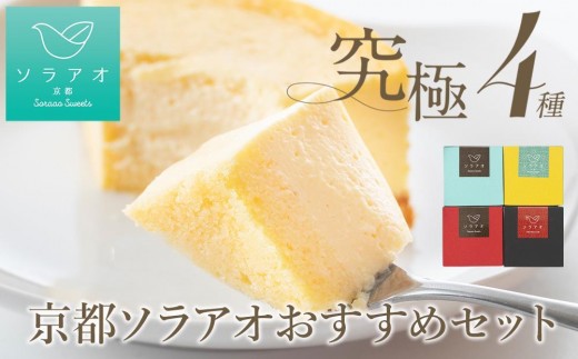 【ソラアオ】京都ソラアオオススメセット(チーズケーキ)[ 京都  チーズケーキ専門店 スイーツ ケーキ 4種 食べ比べ 人気 おすすめ 洋菓子 コラボ いちご お取り寄せ 通販  ふるさと納税