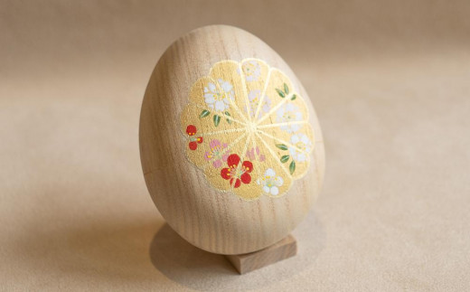 【箱藤商店】桐製たまご箱(菊文様)〈京都日本画絵師絵付け〉京都府京都市22000衣類・装飾品・工芸品その他 装飾品・工芸品