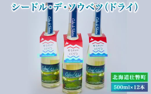 シードル・デ・ソウベツ(ドライ)500ml×12本 ふるさと納税 人気 おすすめ ランキング 北海道 壮瞥 りんご 林檎 リンゴ アップル 果汁 100% アルコール 酒 辛口 ドライ 贈り物 贈物 贈答 ギフト