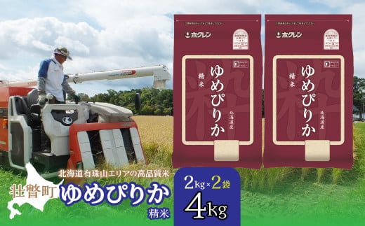 【令和7年産 】(精米4kg)ホクレンゆめぴりか(精米2kg×2袋) 【 ふるさと納税 人気 おすすめ ランキング 北海道産 壮瞥 精米 米 白米 ゆめぴりか 甘い おにぎり おむすび こめ 贈り物 贈物