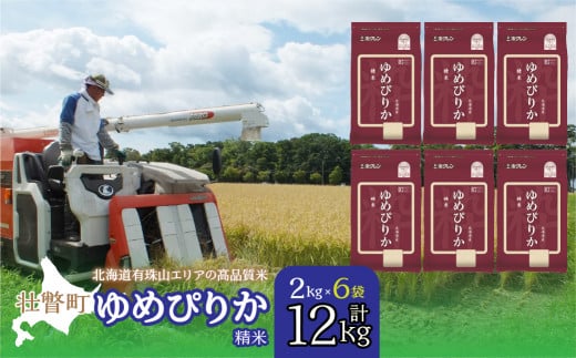 【令和7年産 】(精米12kg)ホクレンゆめぴりか(精米2kg×6袋) 【 ふるさと納税 人気 おすすめ ランキング 北海道産 壮瞥 精米 米 白米 ゆめぴりか 甘い おにぎり おむすび こめ 贈り物 贈物