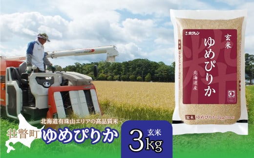 【令和7年産 】(玄米3kg)ホクレンゆめぴりか 【 ふるさと納税 人気 おすすめ ランキング 北海道産 壮瞥 玄米 米 ゆめぴりか 炊き込みご飯 おにぎり おむすび こめ 贈り物 贈物 贈答 ギフト