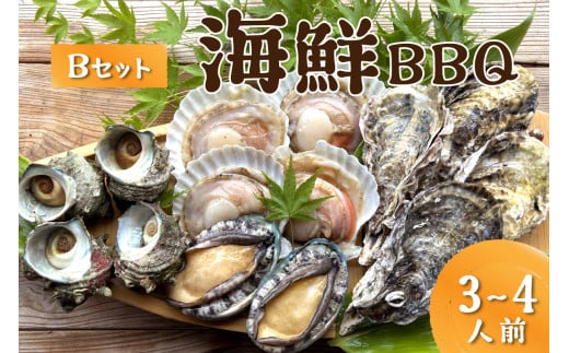 【先行予約】大満足!京丹後・海鮮BBQ Bセット 貝づくし蒸しアワビ付 4種14品(3〜4人前)(2026年4月中旬〜発送) 魚介類 さざえ 蠑螺 カキ かき ほたて エビ 海老 あわび 鮑 バーベキュ