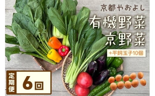 【定期便】合計6回お届け 有機野菜・京野菜の『京都やおよし』のお野菜&平飼玉子10個の詰め合わせ AA00035京都府京丹後市76000野菜・きのこその他 野菜