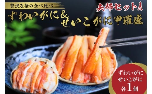 1月発送:☆蟹の宝石箱☆【贅沢なカニの食べ比べ】ずわいがに&せいこがに甲羅盛 夫婦セットA YK00267_01京都府京丹後市19000魚介・海産物カニ