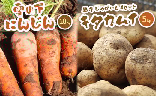 北海道真狩村産 雪の下にんじん約10kgと越冬じゃがいも約5kg Aセット(キタカムイ)  【2026年春お届け分】【0115301】北海道真狩村16000野菜・きのこじゃがいも・イモ類