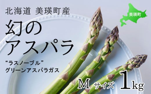 【令和8年産先行予約】  幻のアスパラ Mサイズ 1kg ラスノーブル  北海道 美瑛町 本山農場 グリーンアスパラ| グリーン アスパラガス アスパラ あすぱら あすぱらがす 採れたて 新鮮 旬 産地