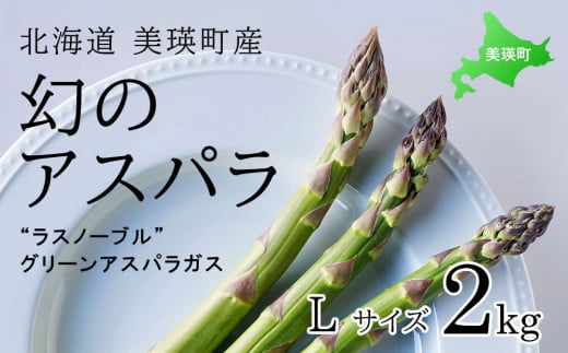 【令和8年産先行予約】  幻のアスパラ Lサイズ 2kg ラスノーブル  北海道 美瑛町 本山農場 グリーンアスパラ  | グリーン アスパラガス アスパラ あすぱら あすぱらがす 採れたて 新鮮 旬 産地