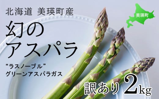 【令和8年産先行予約】 幻のアスパラ 『訳あり』 2kg ラスノーブル 北海道 美瑛町 本山農場 グリーンアスパラ  | グリーン アスパラガス アスパラ あすぱら あすぱらがす 採れたて 新鮮 旬 産