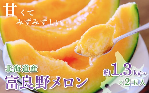 <2026年発送 先行受付>富良野メロン(赤肉)化粧箱と品種お任せ約1.3kg〜2玉入_ メロン 富良野メロン 赤肉 フルーツ 果物 くだもの ふるーつ 青果 セット 食べ比べ 詰合せ ギフト 贈答 国産