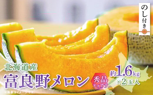 <2026年発送 先行受付><のし付き>富良野メロン(赤肉)秀品ティアラ1.6kg/2玉入【1405435】北海道富良野市17000果物・フルーツメロン・スイカ